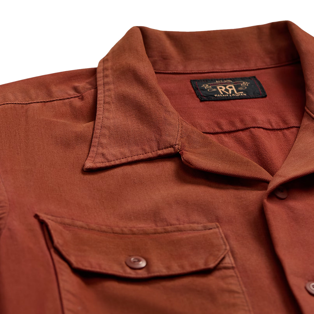 RRL By Ralph Lauren Holmes Camp Long Sleeve Sport Shirt Brick - The Sporting Lodge