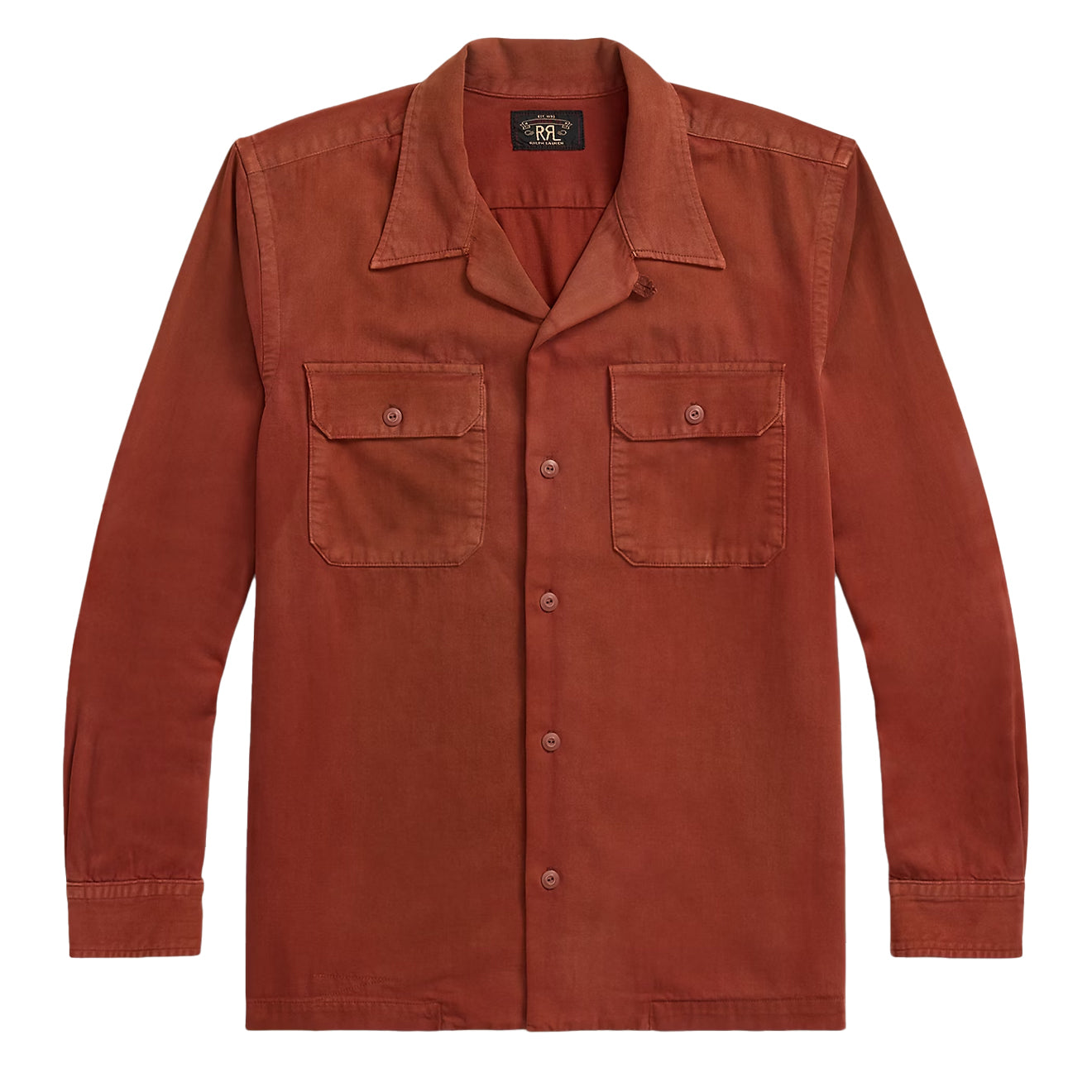 RRL By Ralph Lauren Holmes Camp Long Sleeve Sport Shirt Brick