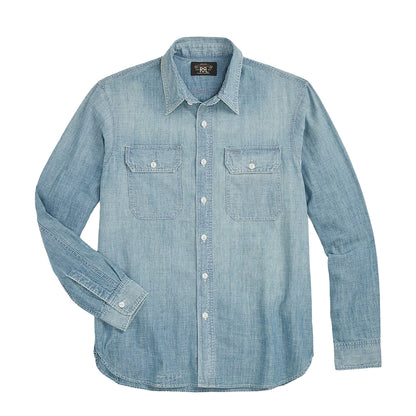 RRL By Ralph Lauren Indigo Chambray Workshirt Medium Wash