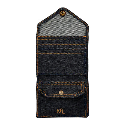 RRL By Ralph Lauren Indigo Denim Billfold Wallet Indigo