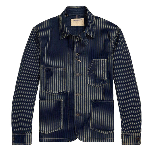 RRL By Ralph Lauren Indigo Dot-Stripe Twill Engineer Coat Indigo Rinse - The Sporting Lodge