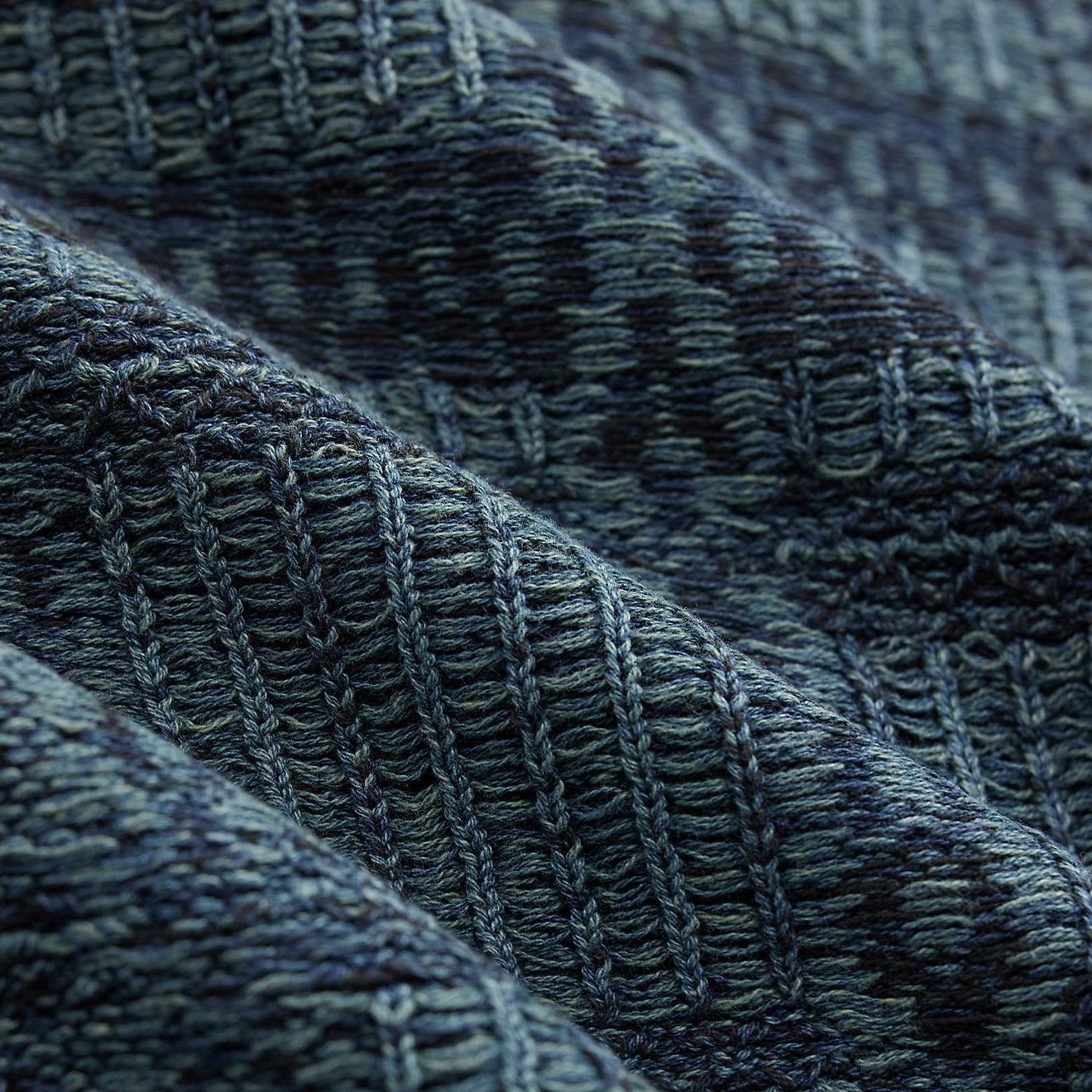 RRL By Ralph Lauren Indigo Jacquard Knit Cotton Cardigan Indigo Multi - The Sporting Lodge