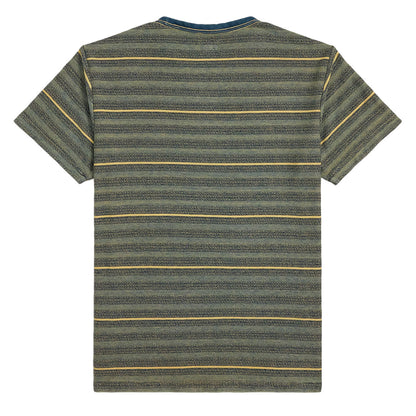 RRL By Ralph Lauren Indigo Striped Jacquard T-Shirt Cream/Multi - The Sporting Lodge