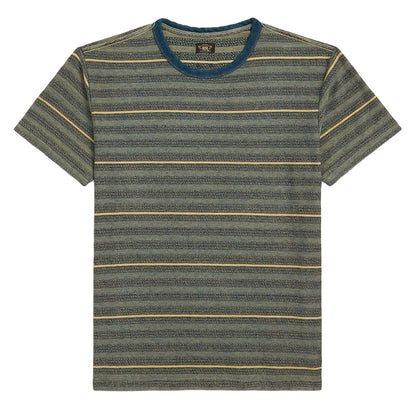 RRL By Ralph Lauren Indigo Striped Jacquard T-Shirt Cream/Multi - The Sporting Lodge