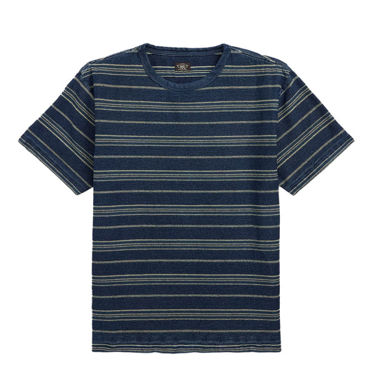 RRL By Ralph Lauren Indigo Striped Jersey T Shirt Indigo / Multi - The Sporting Lodge