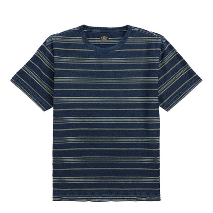 RRL By Ralph Lauren Indigo Striped Jersey T Shirt Indigo / Multi