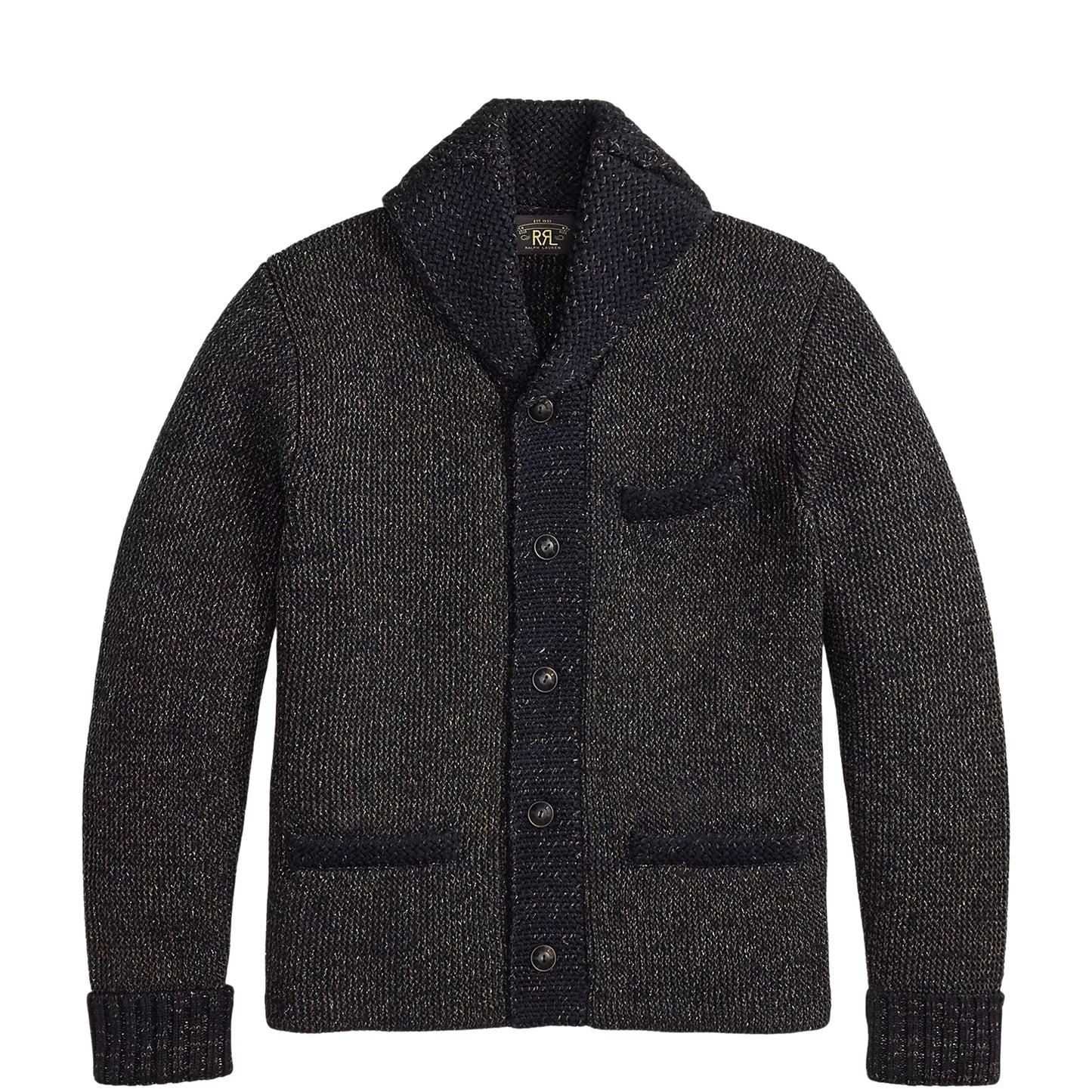 RRL By Ralph Lauren Jacquard-Knit Shawl-Collar Cardigan Navy / Black Multi