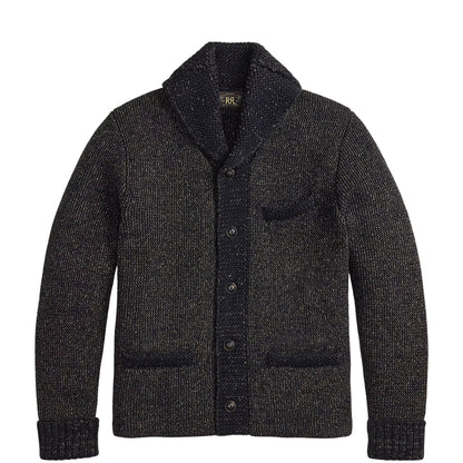 RRL By Ralph Lauren Jacquard-Knit Shawl-Collar Cardigan Navy / Black Multi