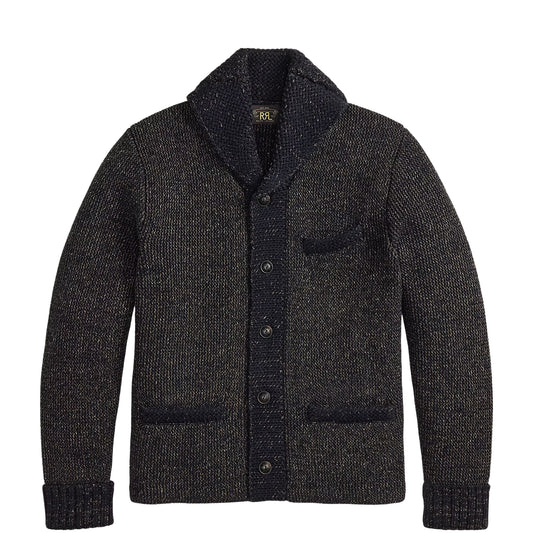 RRL By Ralph Lauren Jacquard-Knit Shawl-Collar Cardigan Navy / Black Multi