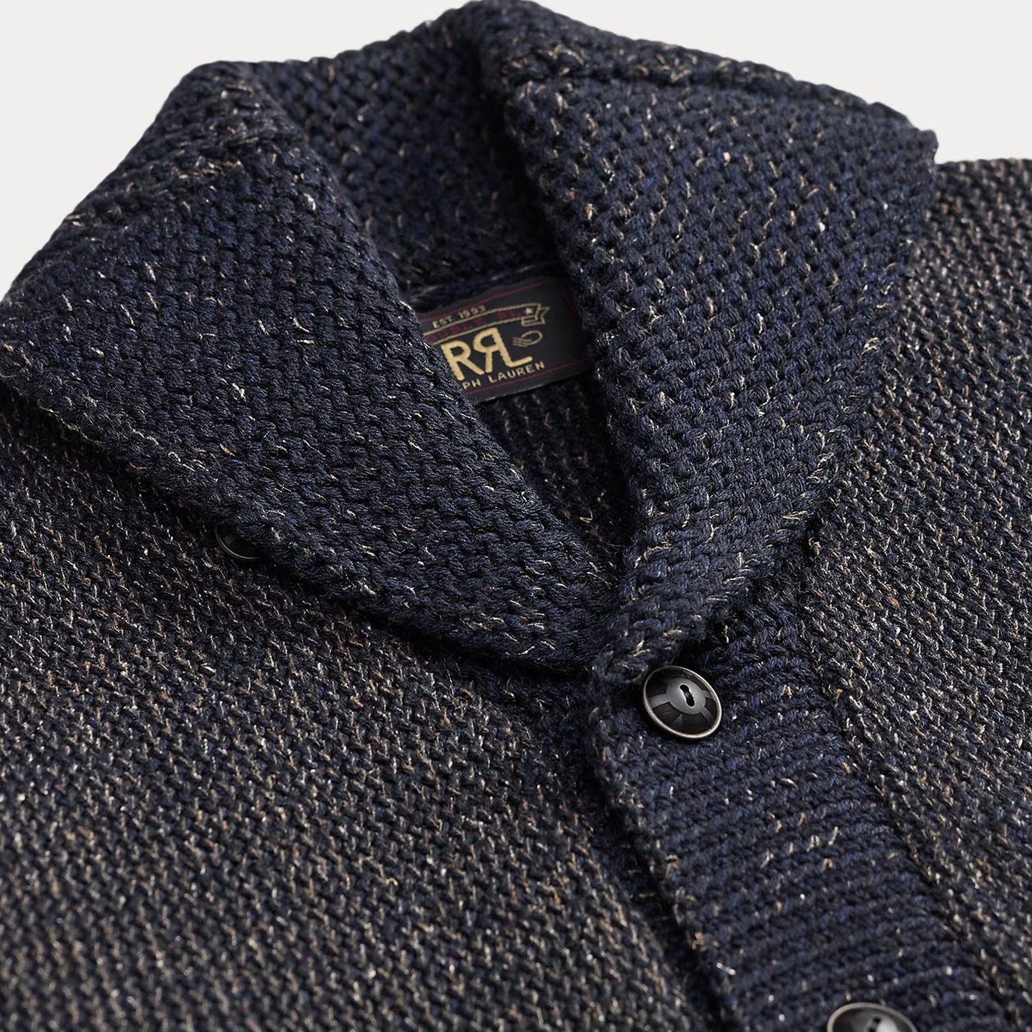 RRL By Ralph Lauren Jacquard-Knit Shawl-Collar Cardigan Navy / Black Multi