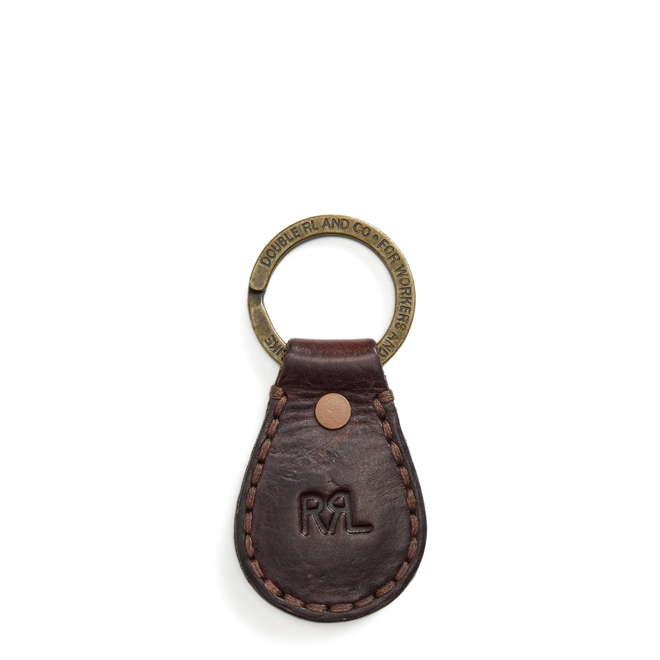 RRL By Ralph Lauren Key Ring Keyfob Small Dark Brown - The Sporting Lodge