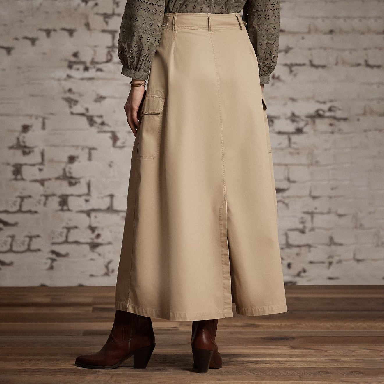 RRL By Ralph Lauren Lainey Skirt Mid A Line Tan