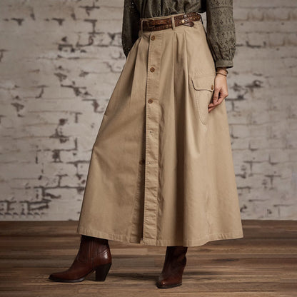 RRL By Ralph Lauren Lainey Skirt Mid A Line Tan