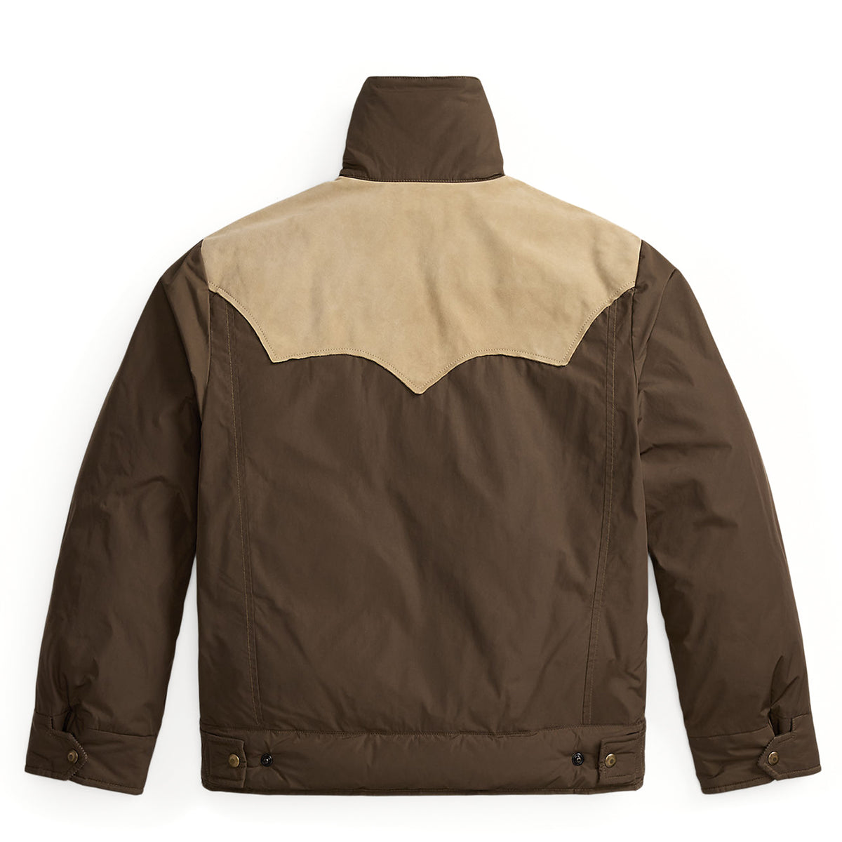 RRL By Ralph Lauren Leather-Yoke Western Jacket Dark Olive