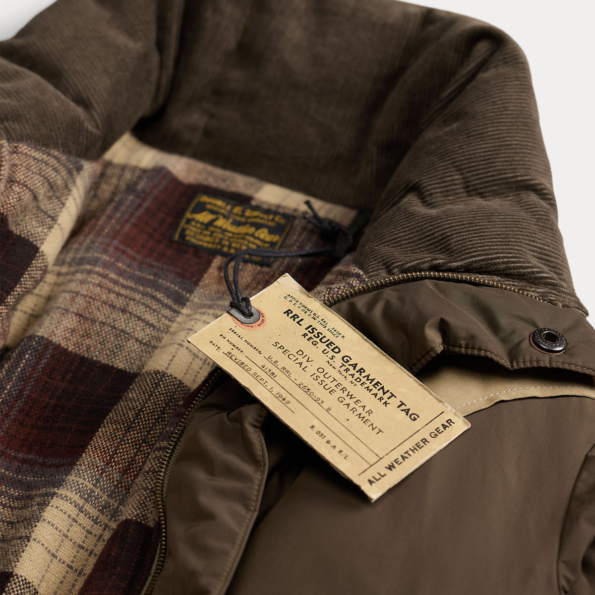 RRL By Ralph Lauren Leather-Yoke Western Jacket Dark Olive