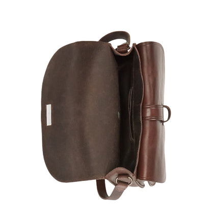 RRL By Ralph Lauren Leather Crossbody Bag Dark Brown - The Sporting Lodge