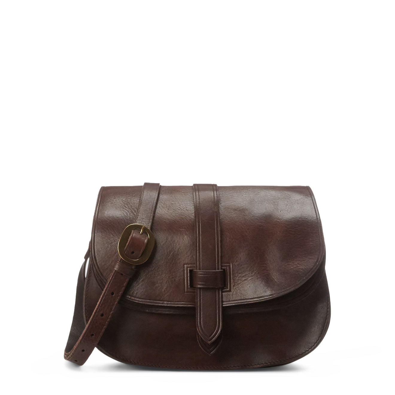 RRL By Ralph Lauren Leather Crossbody Bag Dark Brown The