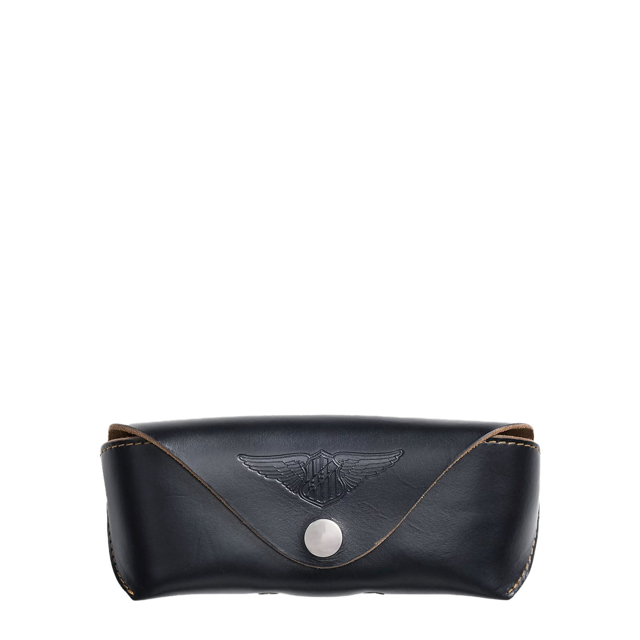 RRL By Ralph Lauren Leather Eyeglass Case Black Over Brown - The Sporting Lodge