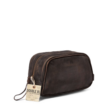 RRL By Ralph Lauren Leather Travel Case Dark Brown - The Sporting Lodge