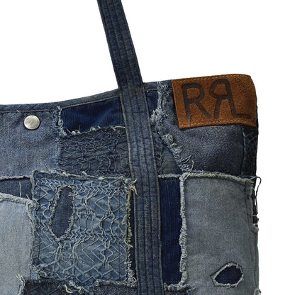 RRL By Ralph Lauren Limited Edition Patchwork Tote Indigo Multi