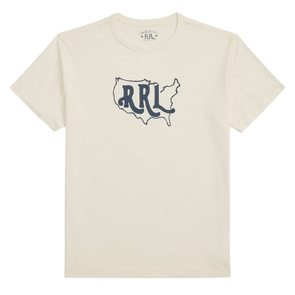 RRL By Ralph Lauren Logo Cotton-Hemp Jersey T-Shirt Warm White - The Sporting Lodge