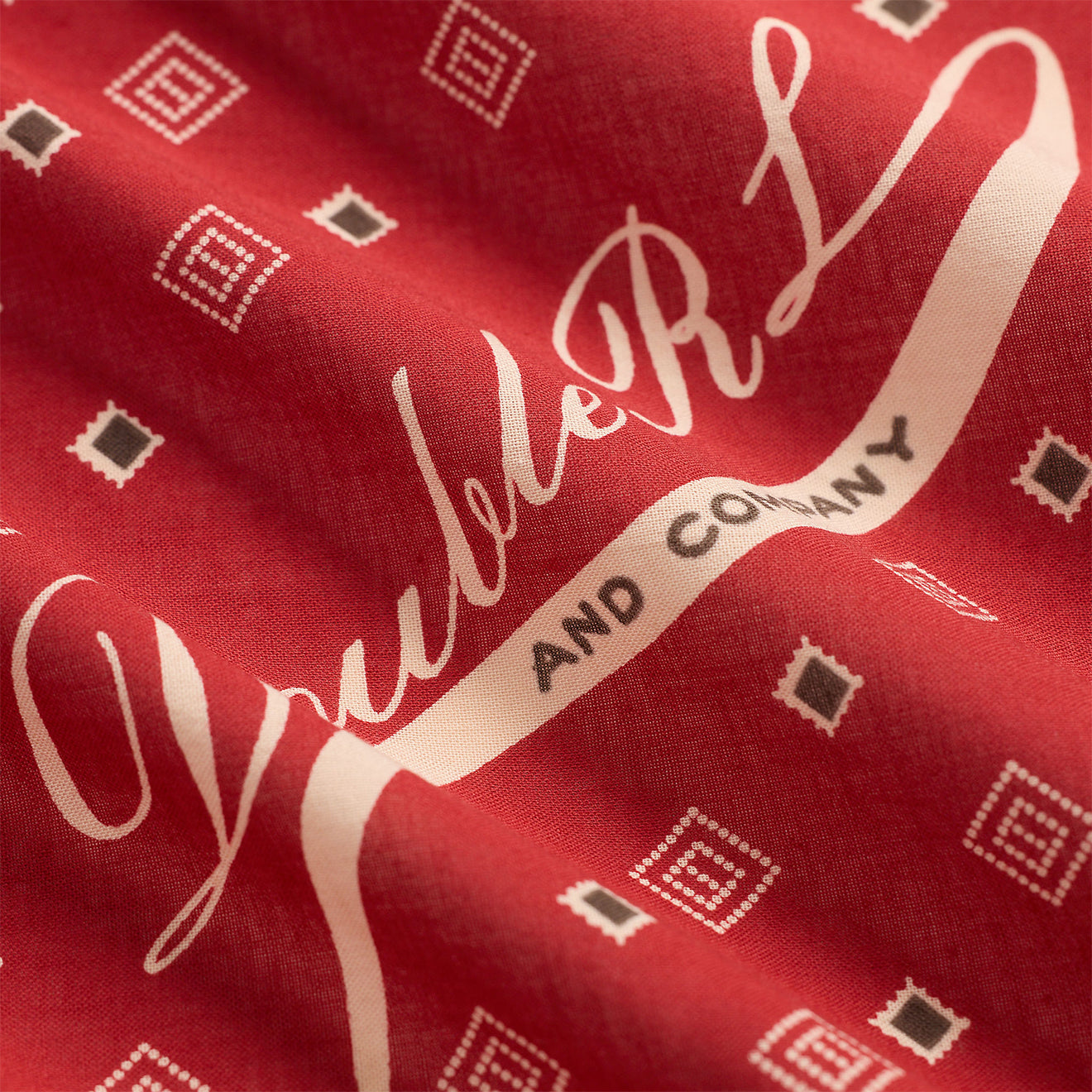 RRL By Ralph Lauren Logo Cotton Bandana Red / Cream / Brown