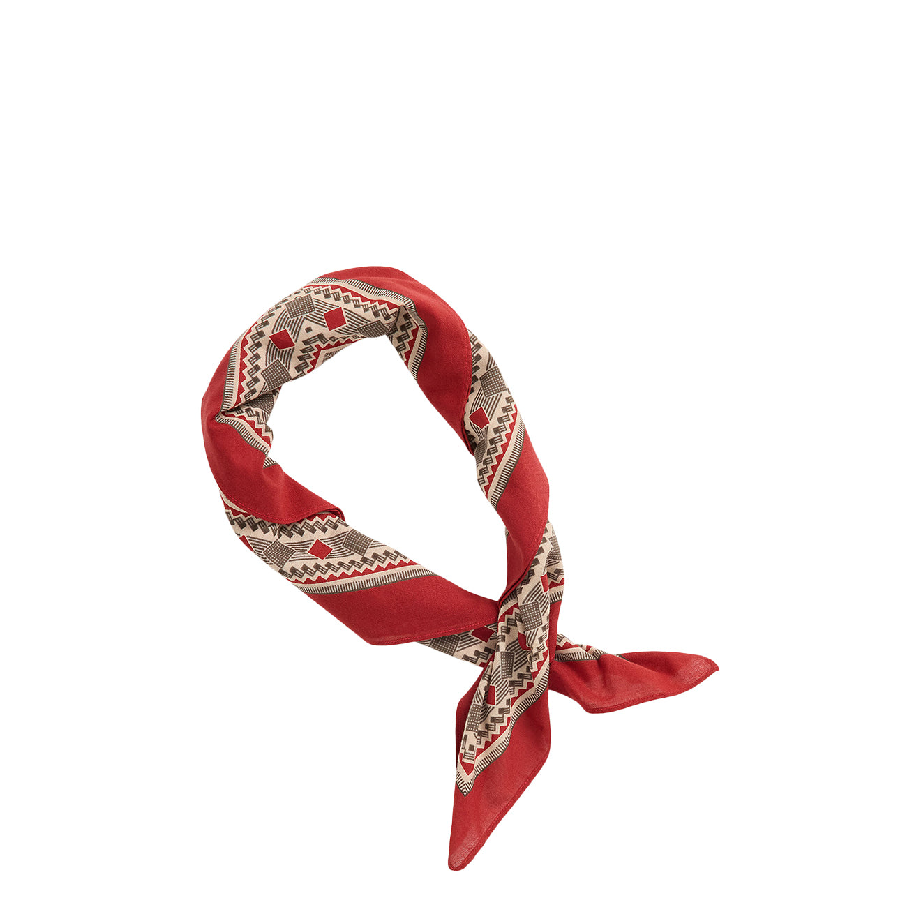 RRL By Ralph Lauren Logo Cotton Bandana Red / Cream / Brown