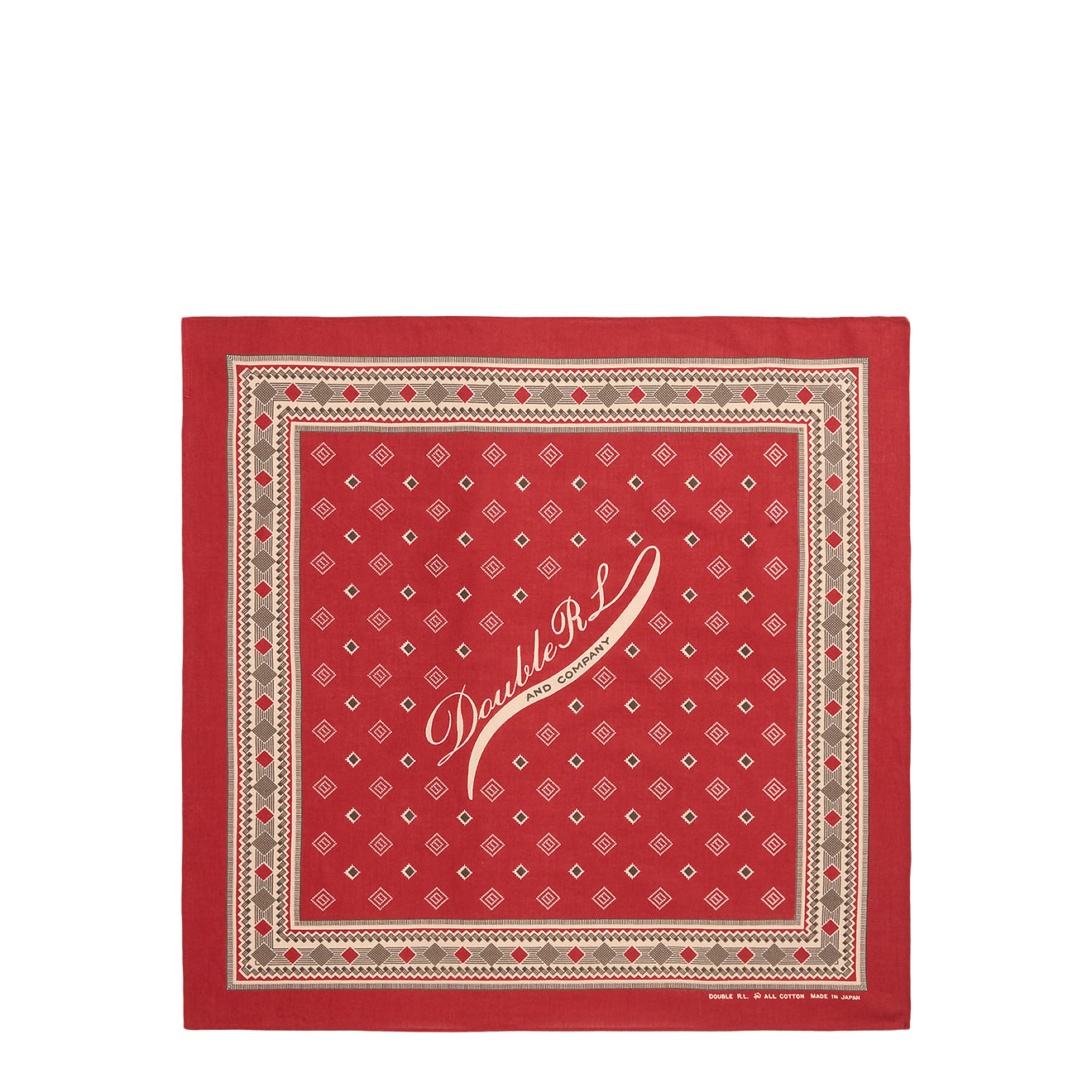 RRL By Ralph Lauren Logo Cotton Bandana Red / Cream / Brown
