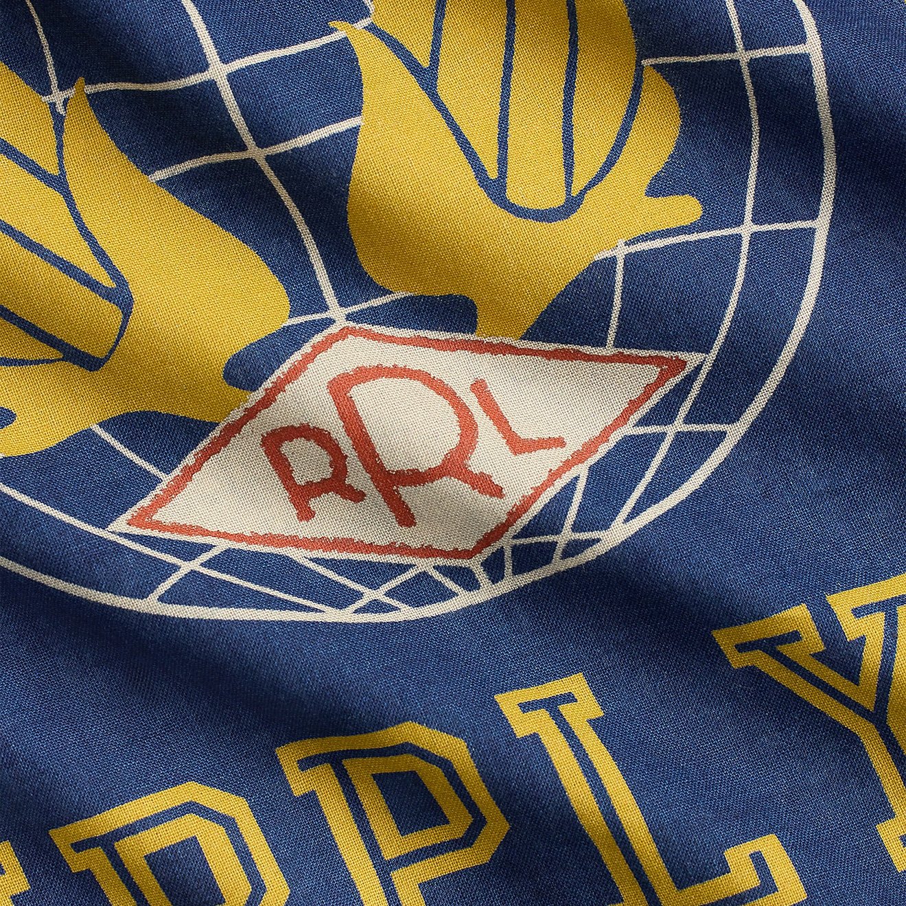 RRL By Ralph Lauren Logo Cotton Bandanna Indigo / Golden Yellow / Cream / Red - The Sporting Lodge