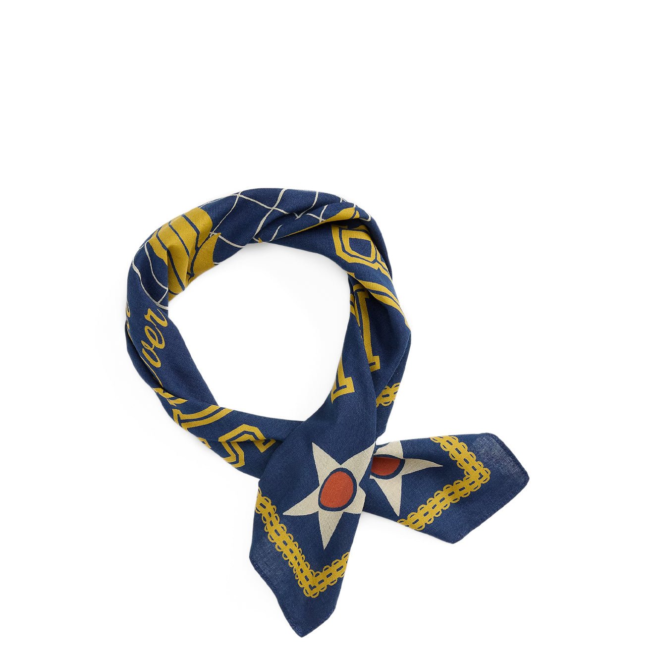 RRL By Ralph Lauren Logo Cotton Bandanna Indigo / Golden Yellow / Cream / Red - The Sporting Lodge