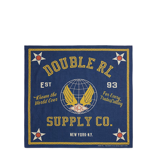 RRL By Ralph Lauren Logo Cotton Bandanna Indigo / Golden Yellow / Cream / Red - The Sporting Lodge