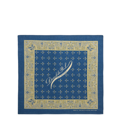 RRL By Ralph Lauren Logo Indigo Cotton Bandana Indigo / Cream