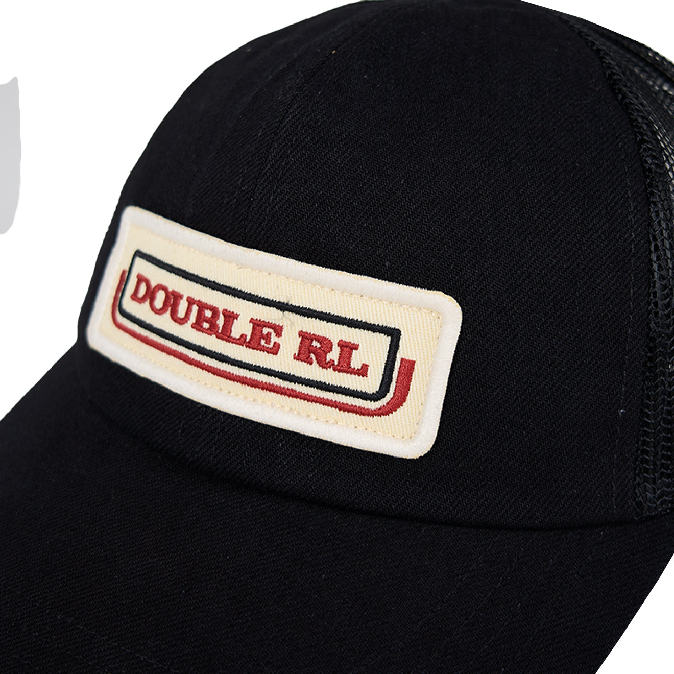 RRL By Ralph Lauren Logo Patch Denim Trucker Cap Black - The Sporting Lodge