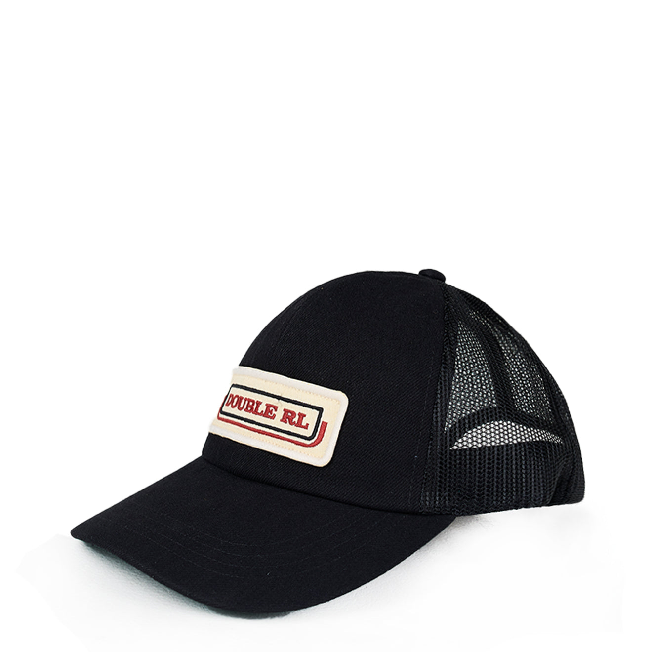 RRL By Ralph Lauren Logo Patch Denim Trucker Cap Black - The Sporting Lodge
