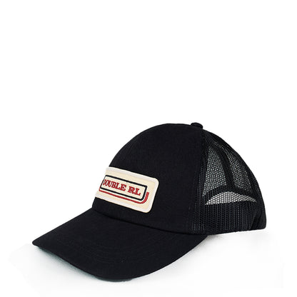 RRL By Ralph Lauren Logo Patch Denim Trucker Cap Black - The Sporting Lodge