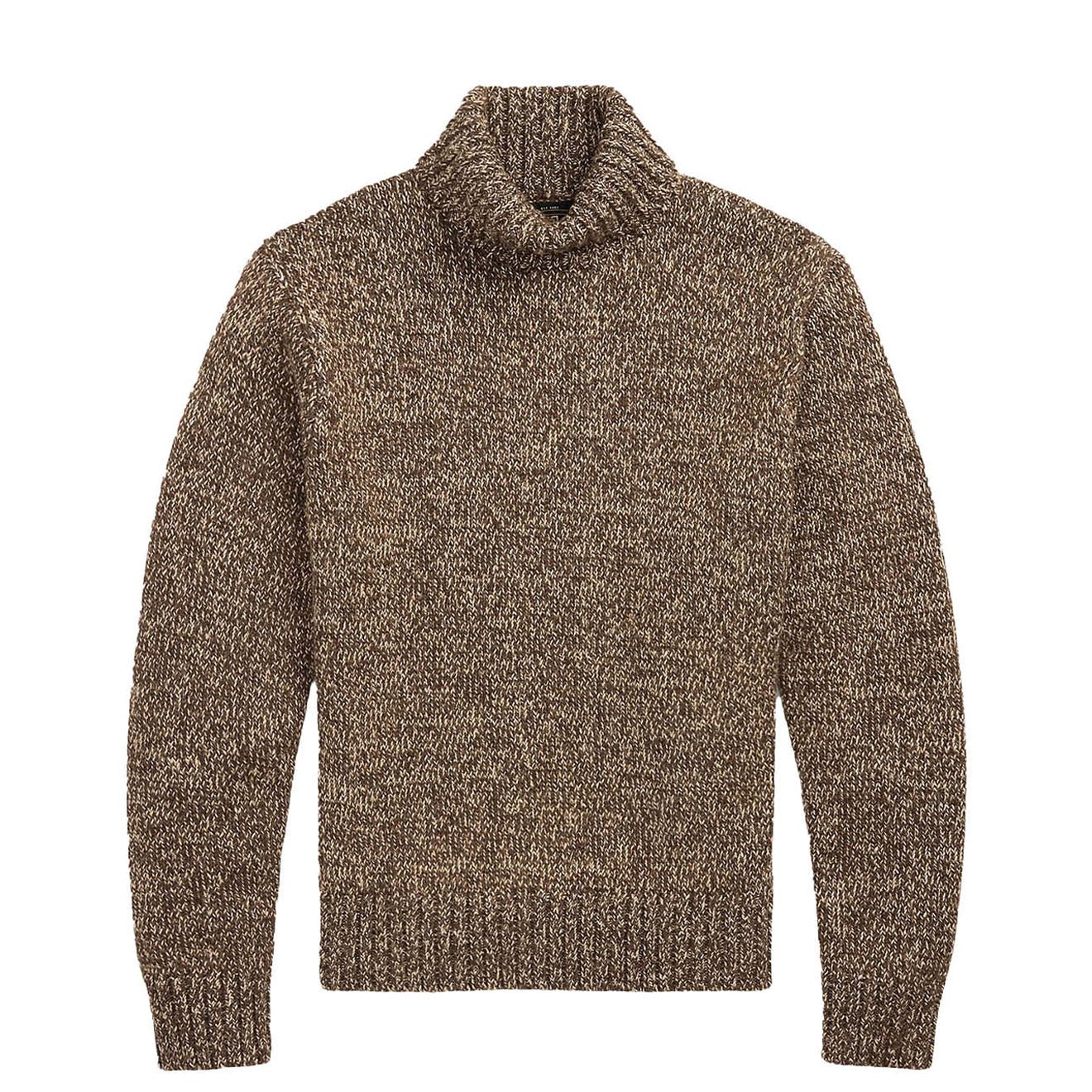 RRL By Ralph Lauren Marled Turtleneck Sweater Brown / Cream Multi - The Sporting Lodge