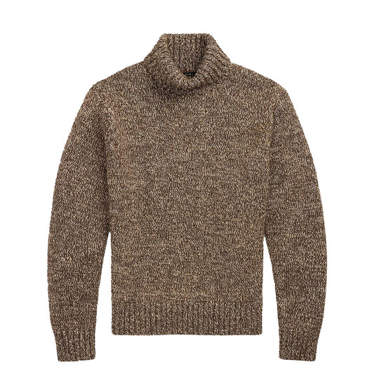 RRL By Ralph Lauren Marled Turtleneck Sweater Brown / Cream Multi