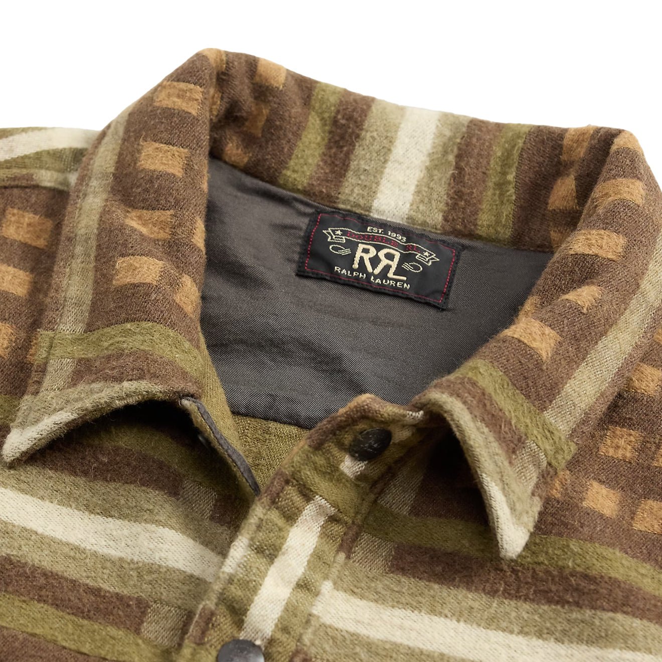 RRL By Ralph Lauren Patterned Jacquard Overshirt Brown Multi – The