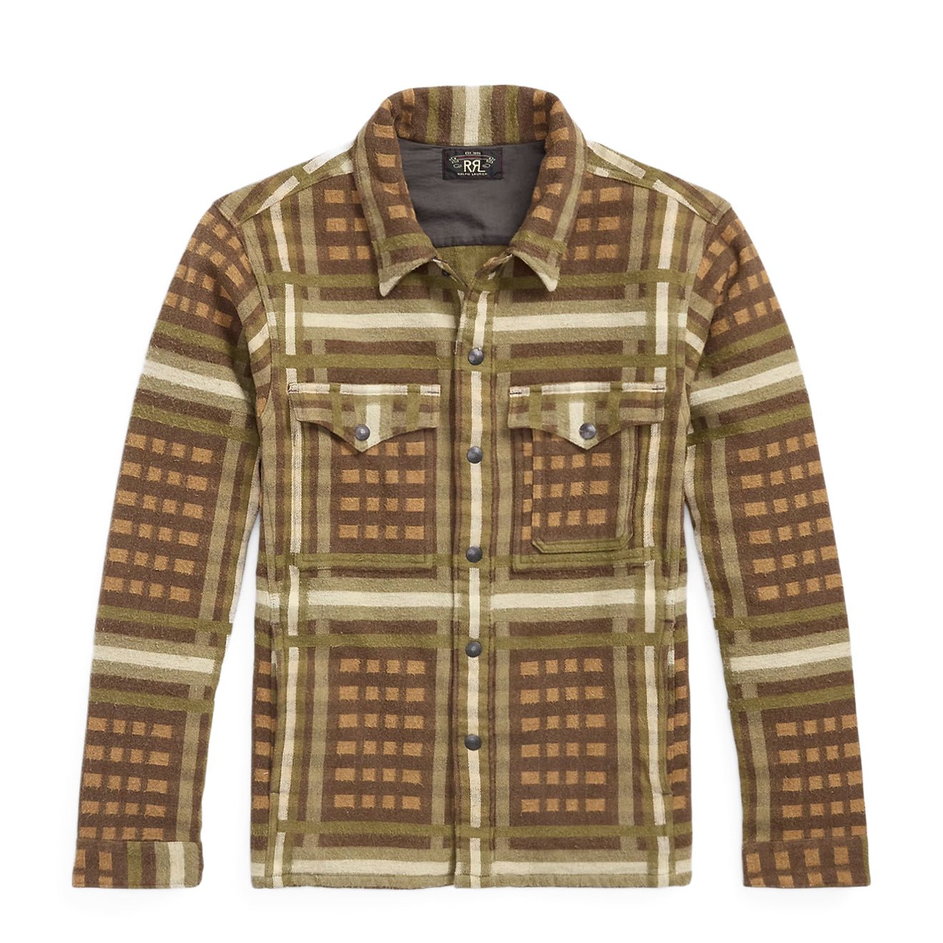 RRL By Ralph Lauren Patterned Jacquard Overshirt Brown Multi – The