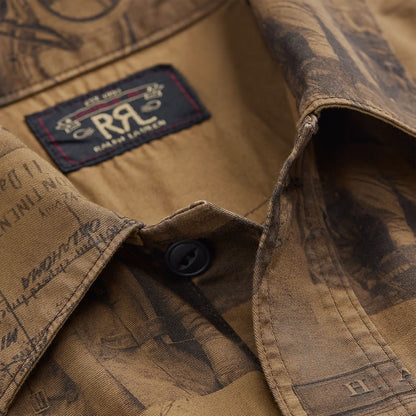 RRL By Ralph Lauren Photo-Print Twill Workshirt Tan Multi - The Sporting Lodge