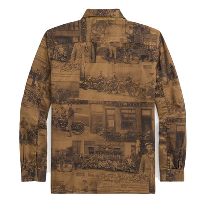 RRL By Ralph Lauren Photo-Print Twill Workshirt Tan Multi - The Sporting Lodge