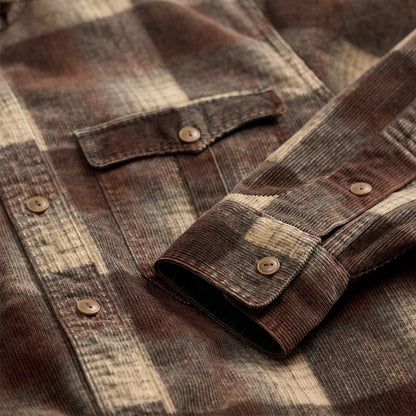 RRL By Ralph Lauren Plaid-Print Corduroy Workshirt Brown / Grey