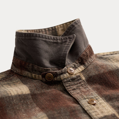 RRL By Ralph Lauren Plaid-Print Corduroy Workshirt Brown / Grey