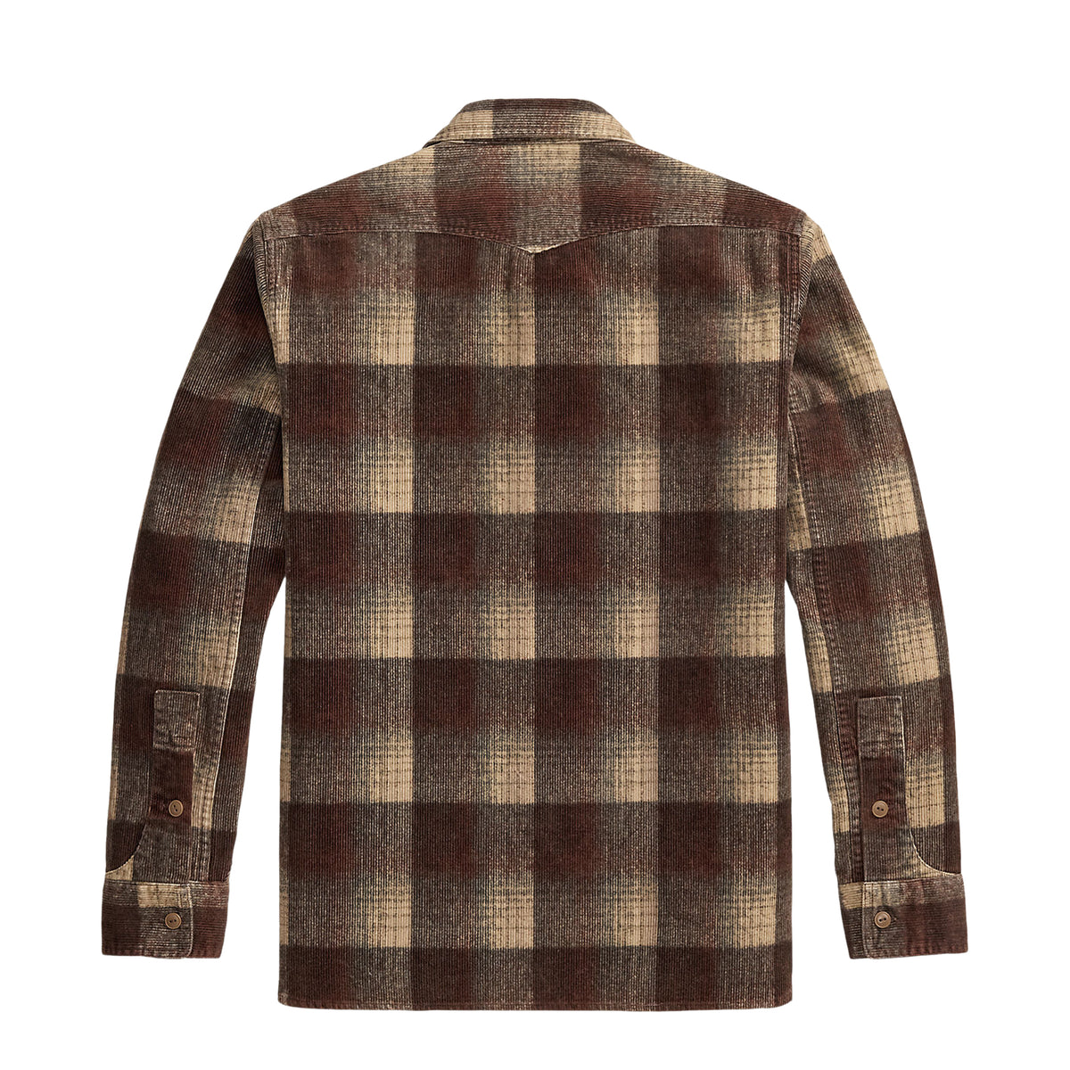 RRL By Ralph Lauren Plaid-Print Corduroy Workshirt Brown / Grey
