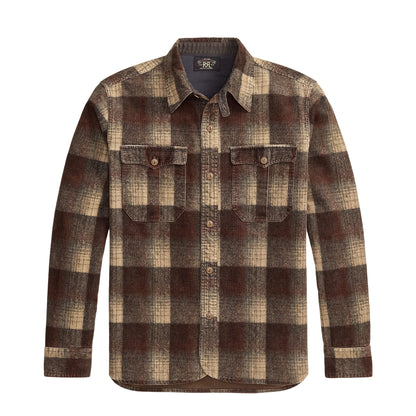 RRL By Ralph Lauren Plaid-Print Corduroy Workshirt Brown / Grey