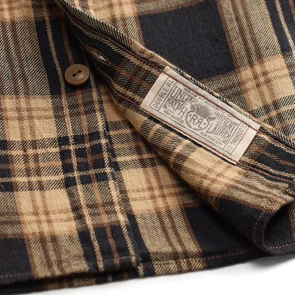 RRL By Ralph Lauren Plaid Cotton-Linen Workshirt Black / Brown / Tan - The Sporting Lodge