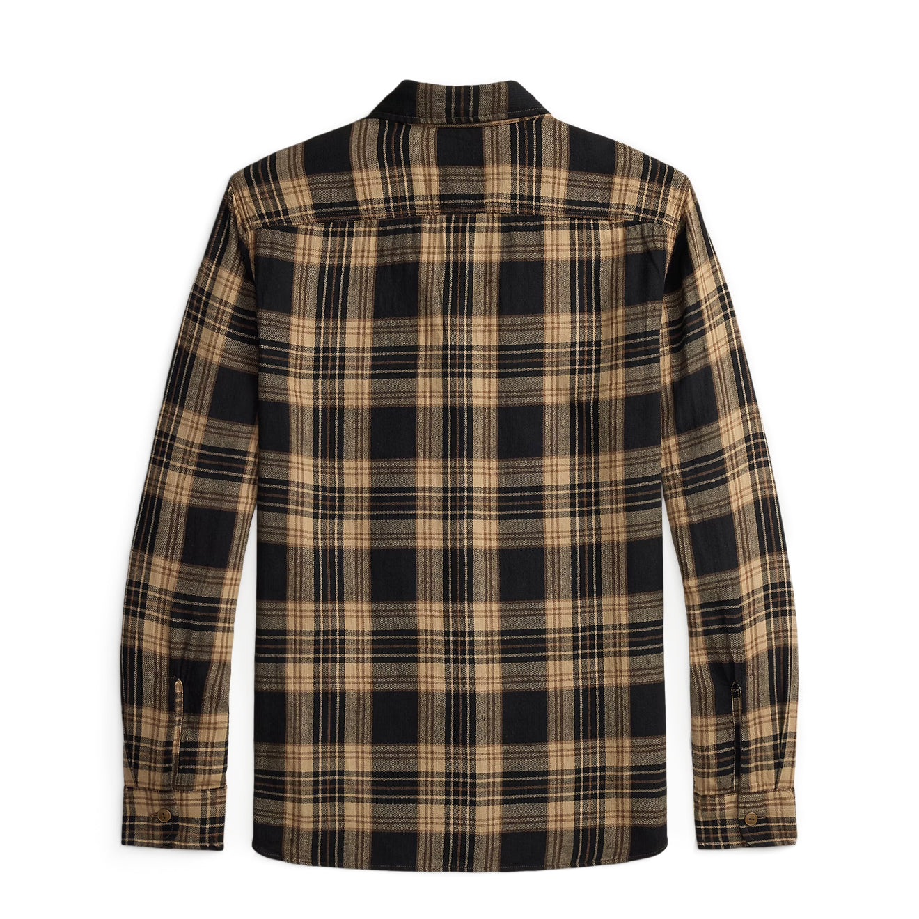 RRL By Ralph Lauren Plaid Cotton-Linen Workshirt Black / Brown / Tan - The Sporting Lodge