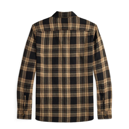 RRL By Ralph Lauren Plaid Cotton-Linen Workshirt Black / Brown / Tan - The Sporting Lodge