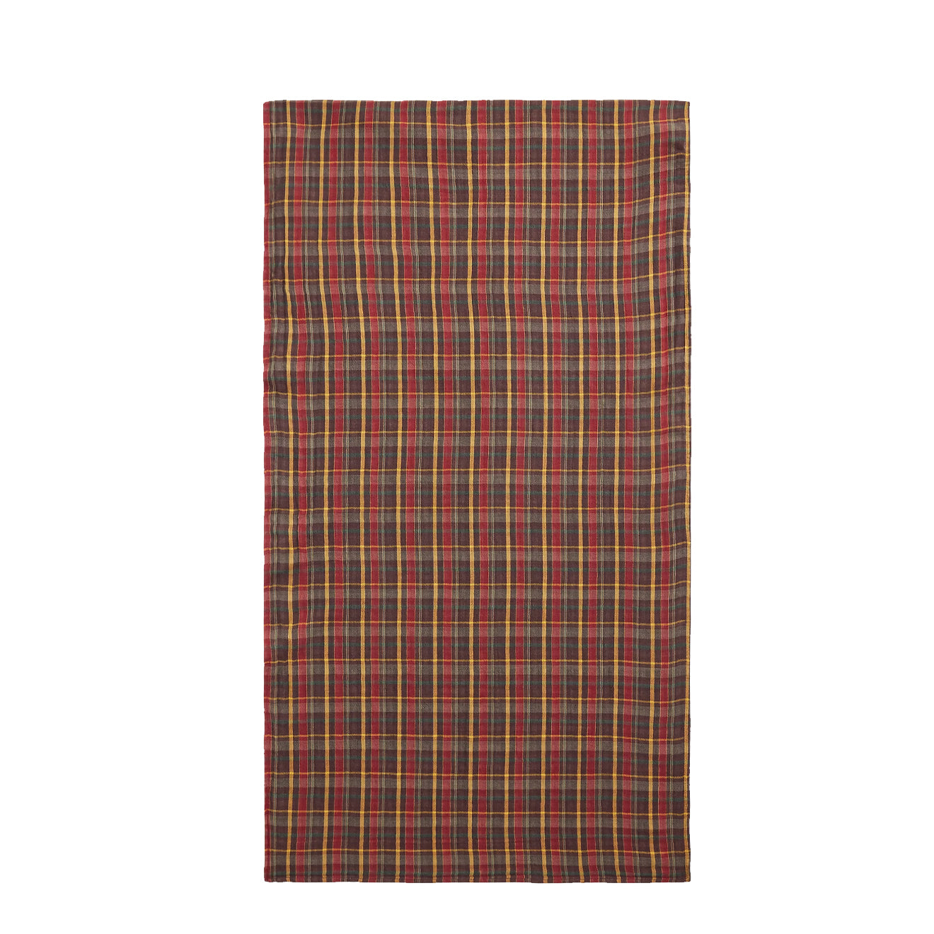RRL By Ralph Lauren Plaid Double Faced Cotton Scarf Brown Plaid / Grey Checker