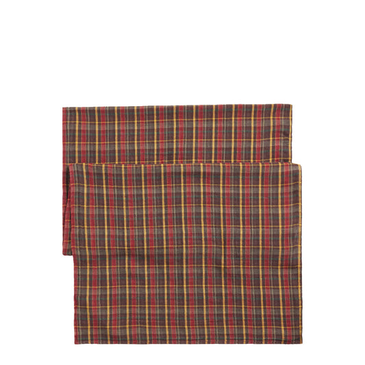 RRL By Ralph Lauren Plaid Double Faced Cotton Scarf Brown Plaid / Grey Checker
